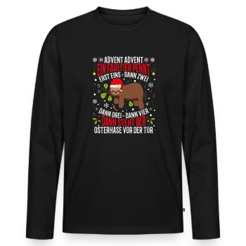 Faultier Weihnachten - Männer Premium Bio Langarmshirt - Schwarz - Vorne - Nico (187cm)