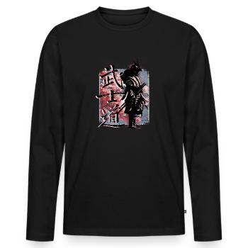Samurai-Charaktere, Bushido, japanischer Samurai - Männer Premium Bio Langarmshirt - Schwarz - Vorne - Nico (187cm)