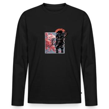 Samurai-Charaktere, Bushido, japanischer Samurai - Männer Premium Bio Langarmshirt - Schwarz - Vorne - Nico (187cm)