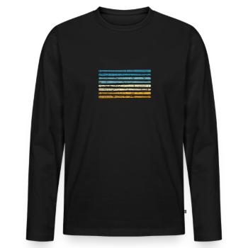 Batteur de musique de percussion rétro - T-shirt manches longues Premium bio Homme - noir - Devant - Nico (187cm)
