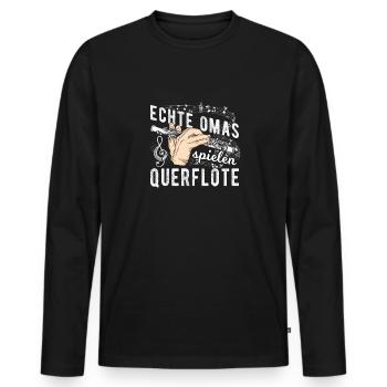 Musik Instrument Flöte | Querflöte - Männer Premium Bio Langarmshirt - Schwarz - Vorne - Nico (187cm)