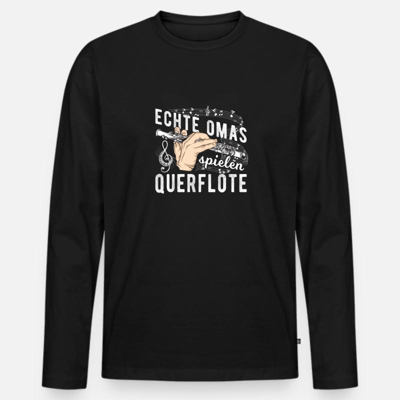 Musik Instrument Flöte | Querflöte - Männer Premium Bio Langarmshirt - Schwarz