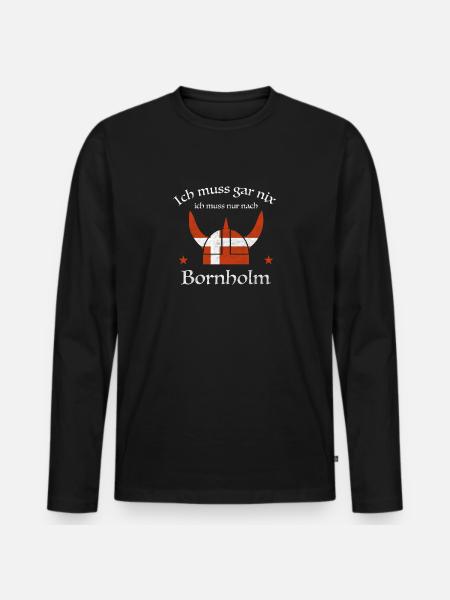 Bornholm Kopenhagen Dänemark Dansk Geschenkidee - Männer Premium Bio Langarmshirt - Schwarz