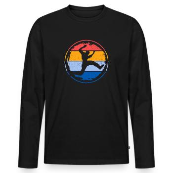Retro Parkour Runner Freerunner Parkour Runner - Men's Premium Organic Long Sleeve Shirt - black - Front - Nico (187cm)