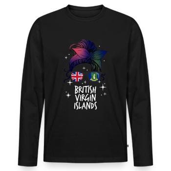 Britische Jungferninseln - Männer Premium Bio Langarmshirt - Schwarz - Vorne - Nico (187cm)