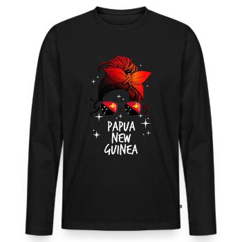 Papua-Neuguinea - Männer Premium Bio Langarmshirt - Schwarz - Vorne - Nico (187cm)