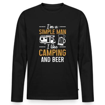 Camping und Bier Wohnmobil Camper Geschenk - Männer Premium Bio Langarmshirt - Schwarz - Vorne - Nico (187cm)