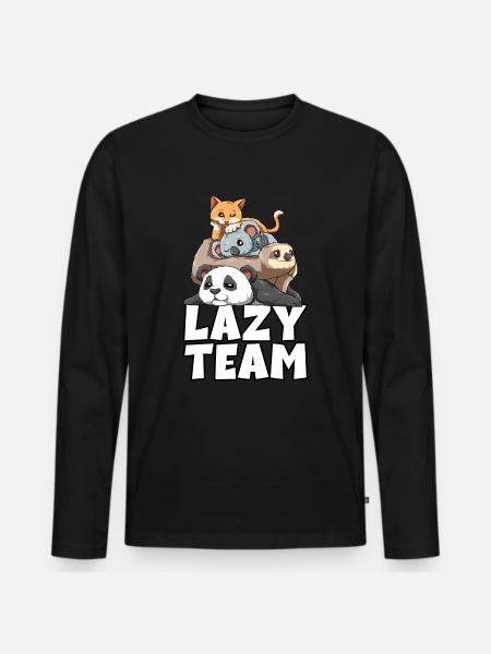 Sloth panda sloth koala cat - Men's Premium Organic Long Sleeve Shirt - black