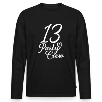 13 Party Crew 13th Birthday Party 13 Years Old - Men's Premium Organic Long Sleeve Shirt - black - Front - Nico (187cm)