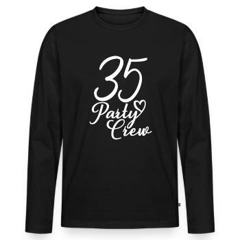 35 Party Crew 35. Geburtstag 35 Jahre alt - Männer Premium Bio Langarmshirt - Schwarz - Vorne - Nico (187cm)