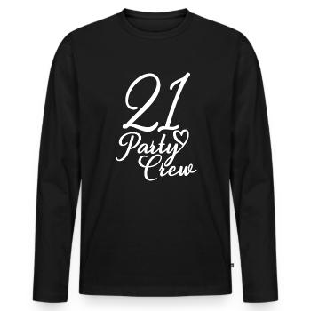 21 Party Crew 21st Birthday Party 21 ans - T-shirt manches longues Premium bio Homme - noir - Devant - Nico (187cm)