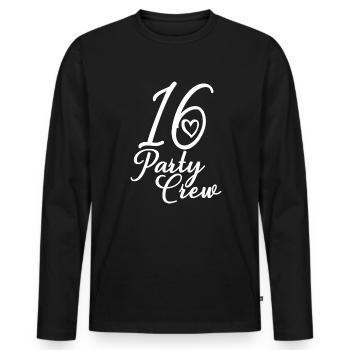 16 Party Crew 16th Birthday Party 16 Years Old - Men's Premium Organic Long Sleeve Shirt - black - Front - Nico (187cm)