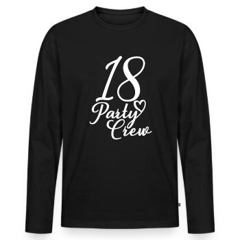 18 Party Crew 18th Birthday Party 18 Years Old - Men's Premium Organic Long Sleeve Shirt - black - Front - Nico (187cm)