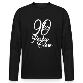 90 Party Crew 90th Birthday Party 90 Years Old - Men's Premium Organic Long Sleeve Shirt - black - Front - Nico (187cm)