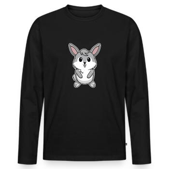 Bébé lapin - T-shirt manches longues Premium bio Homme - noir - Devant - Nico (187cm)