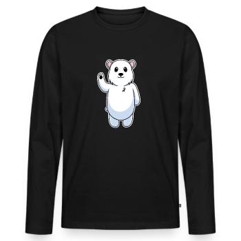 Ours polaire ours polaire ours - T-shirt manches longues Premium bio Homme - noir - Devant - Nico (187cm)