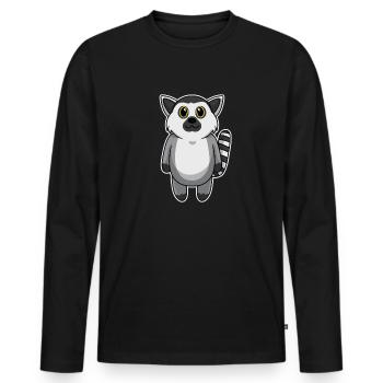 Doux animal bébé lémur singe - T-shirt manches longues Premium bio Homme - noir - Devant - Nico (187cm)