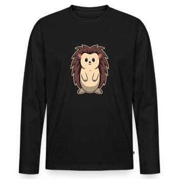 Doux animal bébé hérisson - T-shirt manches longues Premium bio Homme - noir - Devant - Nico (187cm)