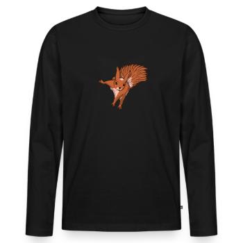 Un écureuil mignon - T-shirt manches longues Premium bio Homme - noir - Devant - Nico (187cm)