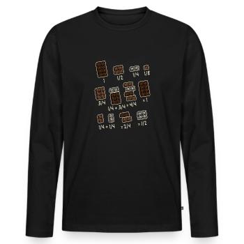 Schokolade Mathematik Bruchrechnen Lehrer - Männer Premium Bio Langarmshirt - Schwarz - Vorne - Nico (187cm)