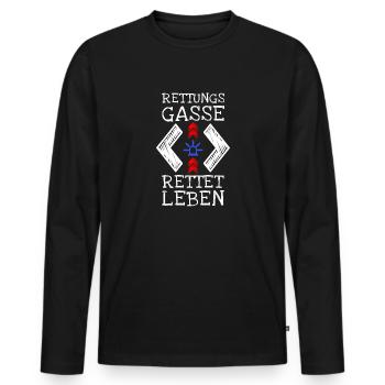 Sauvetage allée pompiers médecin d'urgence - T-shirt manches longues Premium bio Homme - noir - Devant - Nico (187cm)