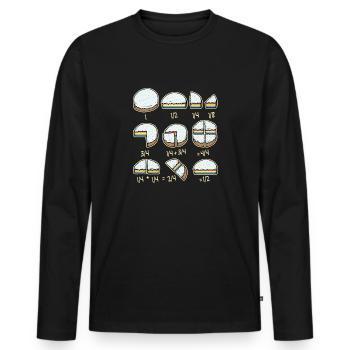 Cake rainbow math fractions teacher - Men's Premium Organic Long Sleeve Shirt - black - Front - Nico (187cm)