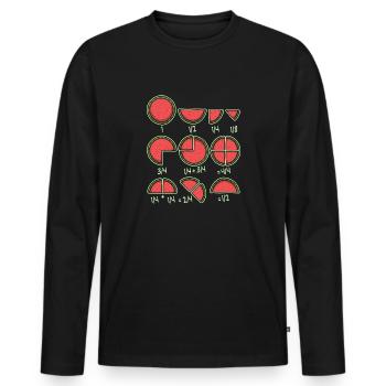 Watermelon melon math fractions teacher - Men's Premium Organic Long Sleeve Shirt - black - Front - Nico (187cm)