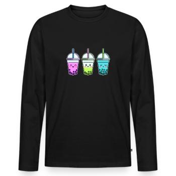 Bubbletea Bubble Tea Boisson gazeuse d'été - T-shirt manches longues Premium bio Homme - noir - Devant - Nico (187cm)