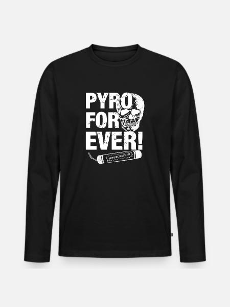 Pyro Firecracker skull - Men's Premium Organic Long Sleeve Shirt - black