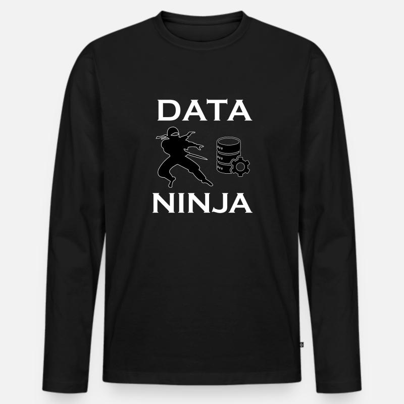 Data Ninja | Data Science Shirt - Männer Premium Bio Langarmshirt - Schwarz