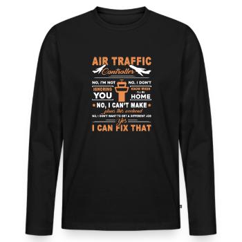 Air Traffic Controller Air Traffic Control - Men's Premium Organic Long Sleeve Shirt - black - Front - Nico (187cm)