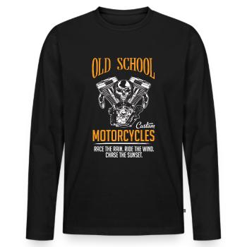 Motorcycle chopper biker gift hobby - Men's Premium Organic Long Sleeve Shirt - black - Front - Nico (187cm)