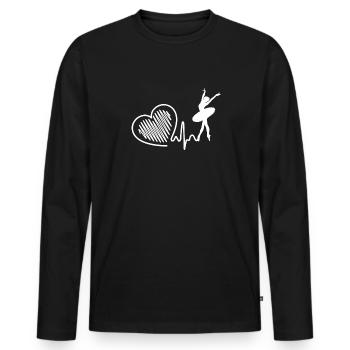 Ballet dancer Ballet dancer Heartbeat - Men's Premium Organic Long Sleeve Shirt - black - Front - Nico (187cm)