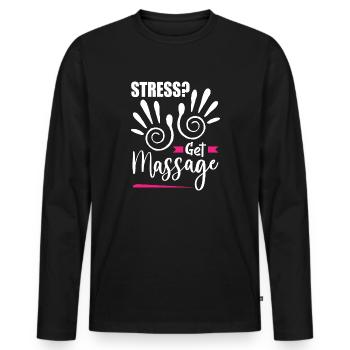 Massage - Männer Premium Bio Langarmshirt - Schwarz - Vorne - Nico (187cm)