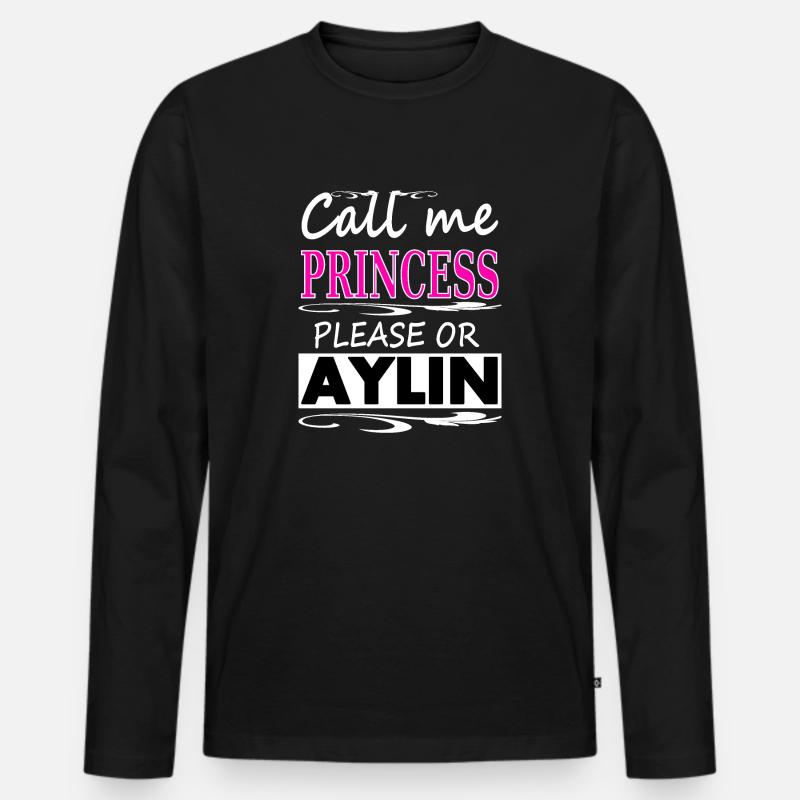 Mein Name ist Aylin ich bin Aylin Geschenk Mädchen - Männer Premium Bio Langarmshirt - Schwarz