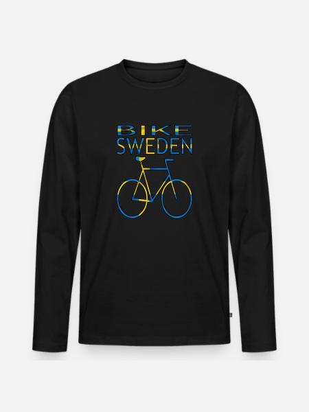 Fahrrad fahren in Schweden Schwede Fahrradfahrer - Männer Premium Bio Langarmshirt - Schwarz