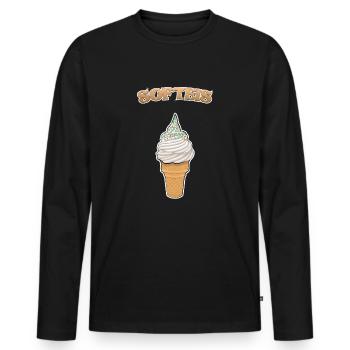Softeis - Männer Premium Bio Langarmshirt - Schwarz - Vorne - Nico (187cm)