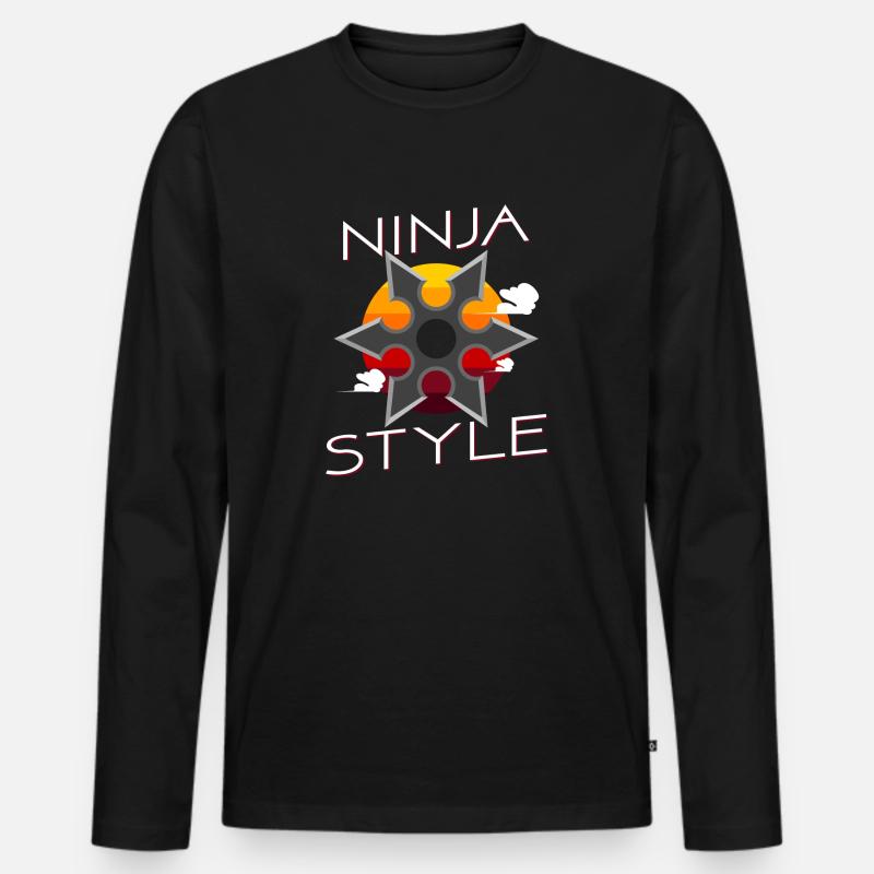 Ninja Style - Männer Premium Bio Langarmshirt - Schwarz