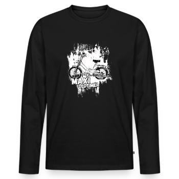 Maxi / conducteur d'hirondelle / Ostalgie / cyclomoteur oldtimer - T-shirt manches longues Premium bio Homme - noir - Devant - Nico (187cm)