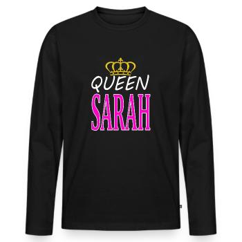 Me's Sarah Queen Sarah Girl Name Gift - Men's Premium Organic Long Sleeve Shirt - black - Front - Nico (187cm)