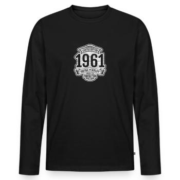 1961 Édition limitée Anniversaire - T-shirt manches longues Premium bio Homme - noir - Devant - Nico (187cm)