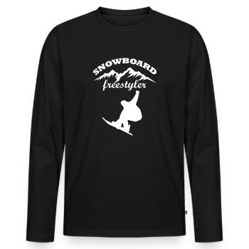 Snowboard Snowboarder - Männer Premium Bio Langarmshirt - Schwarz - Vorne - Nico (187cm)