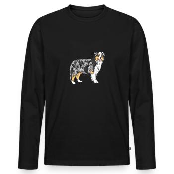Australian Shepherd - Men's Premium Organic Long Sleeve Shirt - black - Front - Nico (187cm)