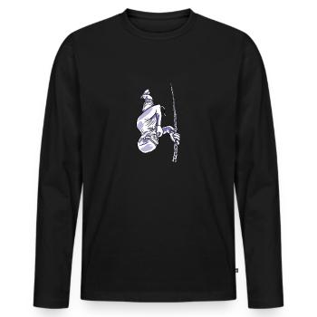 Apnée Plongée apnée Respiration Apnée Plongée profonde - T-shirt manches longues Premium bio Homme - noir - Devant - Nico (187cm)