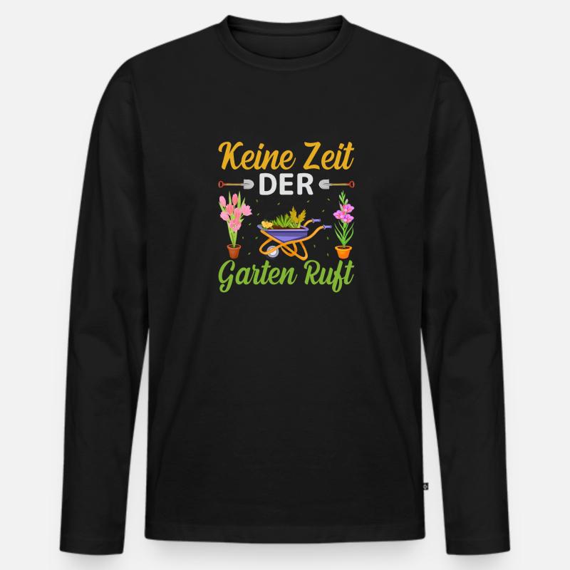 Garten Gartenarbeit Hobbygärtner - Männer Premium Bio Langarmshirt - Schwarz