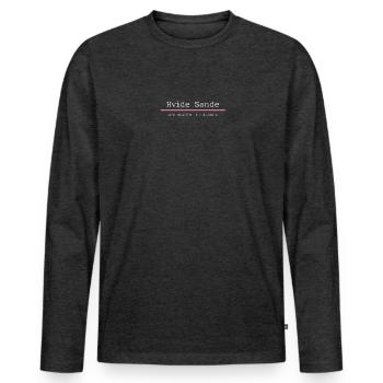 Hvide Sande Copenhague Danemark Dansk Idée cadeau - T-shirt manches longues Premium bio Homme - anthracite chiné - Devant - Nico (187cm)