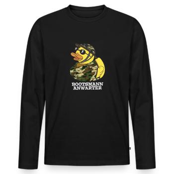 Bootsmann Anwärter Badeente Bundeswehr Soldat - Männer Premium Bio Langarmshirt - Schwarz - Vorne - Nico (187cm)