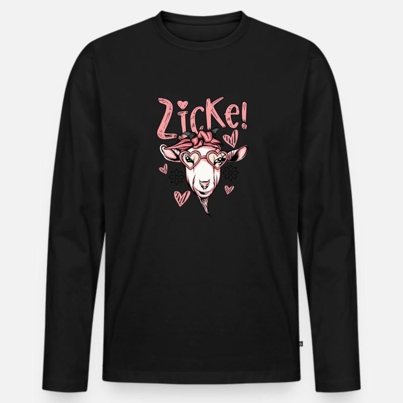 Ziege - Männer Premium Bio Langarmshirt - Schwarz