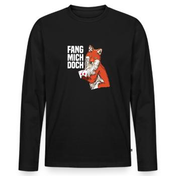 Schafkopf Skat Kartenspiel | Doppelkopf - Männer Premium Bio Langarmshirt - Schwarz - Vorne - Nico (187cm)