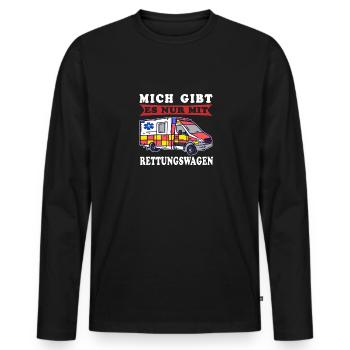 Rettungsdienst Mich nur mit RTW Sanitäterin - Männer Premium Bio Langarmshirt - Schwarz - Vorne - Nico (187cm)